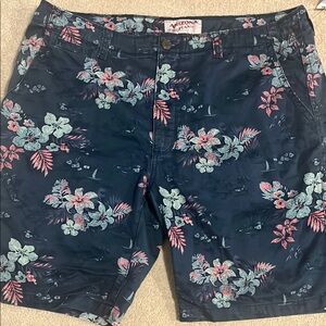 Arizona Jean Company Floral Print Men's Shorts - Navy and Pink